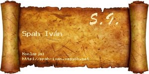 Spah Iván névjegykártya